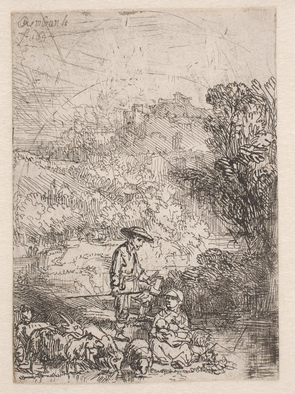 O pastor e a sua família de Rembrandt van Rijn