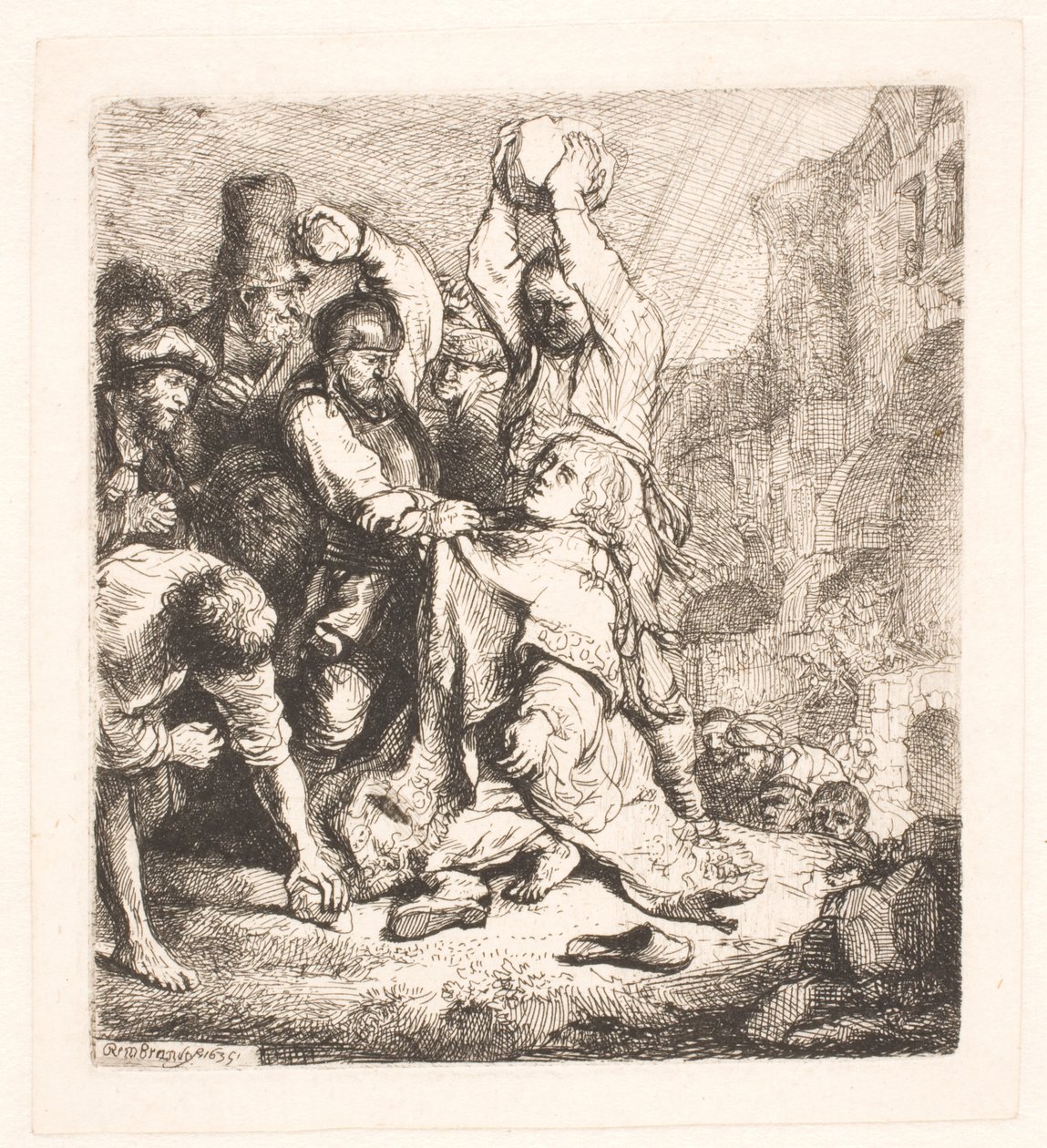 A lapidação de S. Estevão de Rembrandt van Rijn