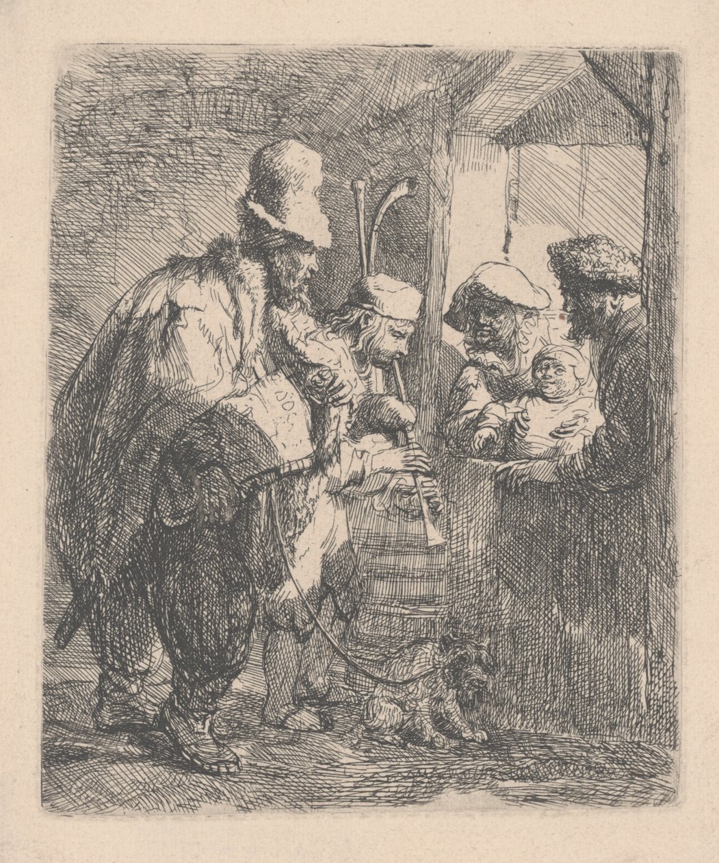 Os músicos passeando de Rembrandt van Rijn