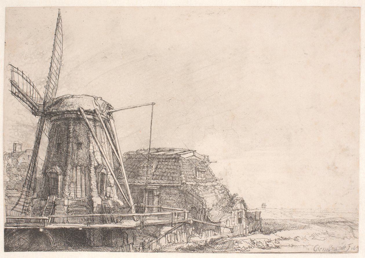 O moinho de vento de Rembrandt van Rijn