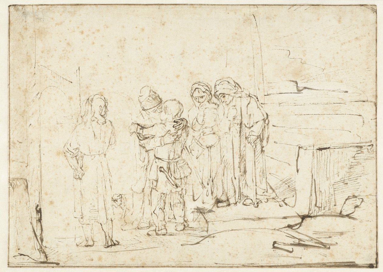 Tobias e o anjo despedem-se de Raguel de Rembrandt van Rijn