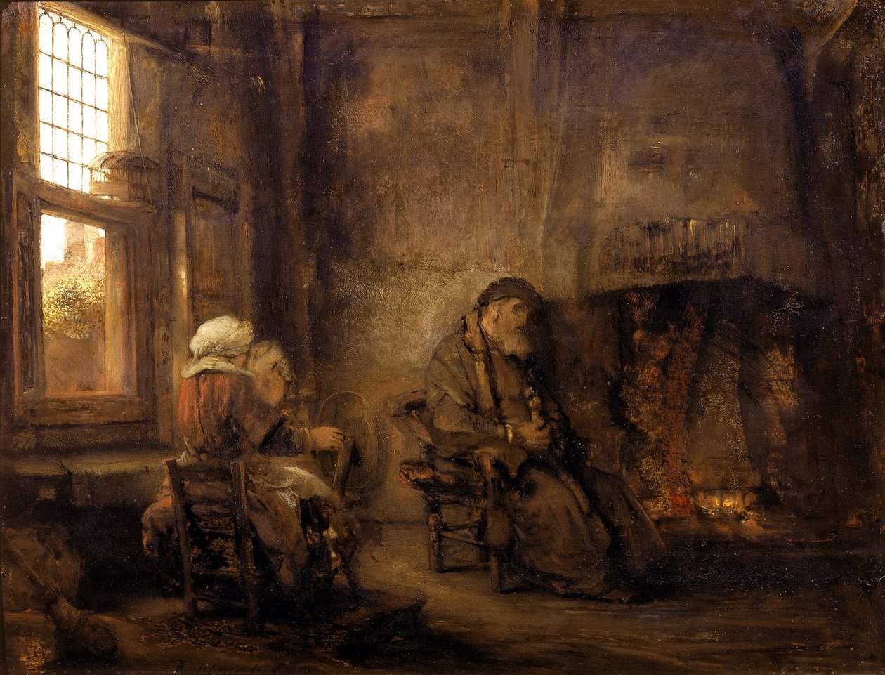 Tobit e Anna esperando o retorno de seu filho, 1659 de Rembrandt van Rijn