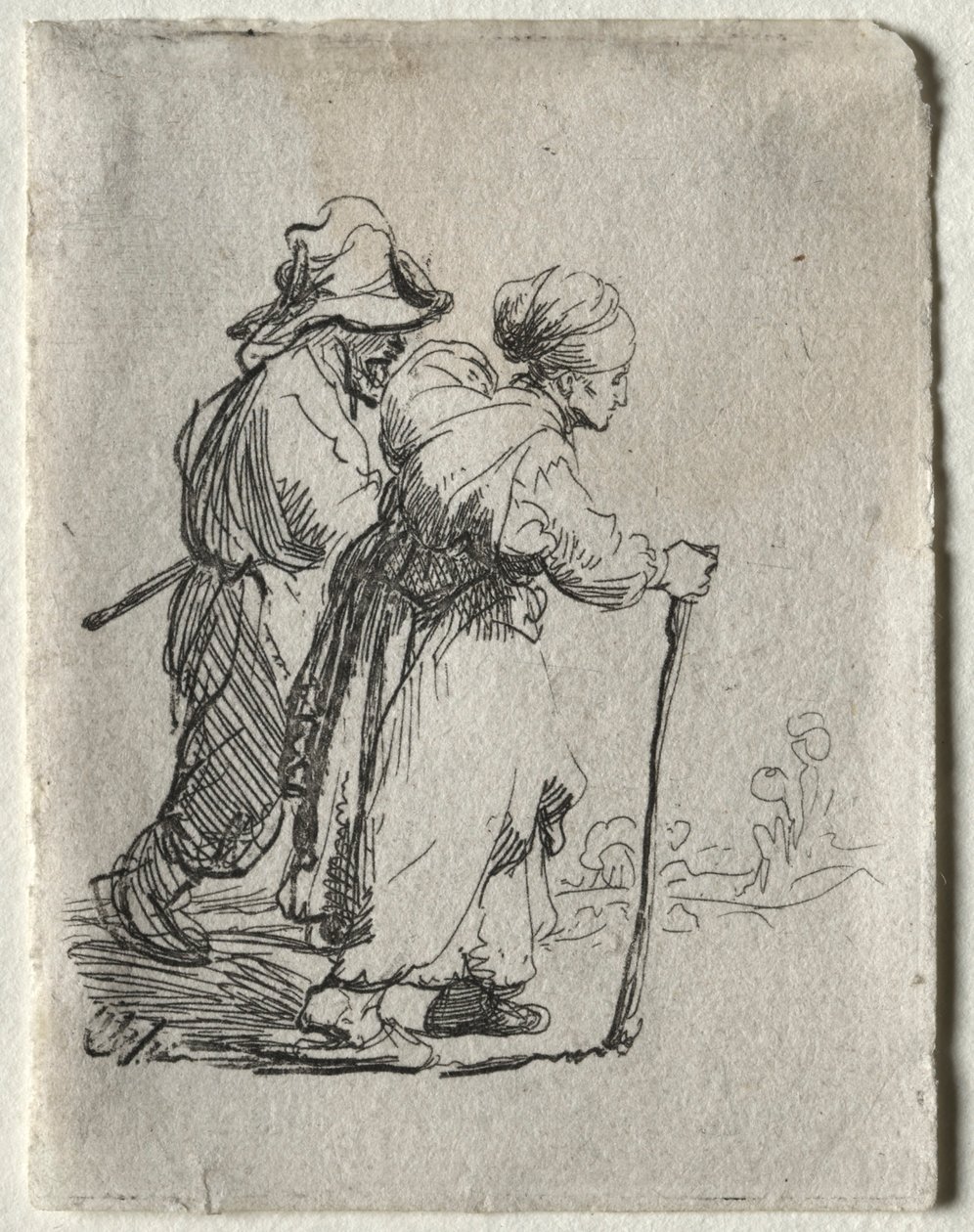 Dois vagabundos, um homem e uma mulher, c. 1634 de Rembrandt van Rijn