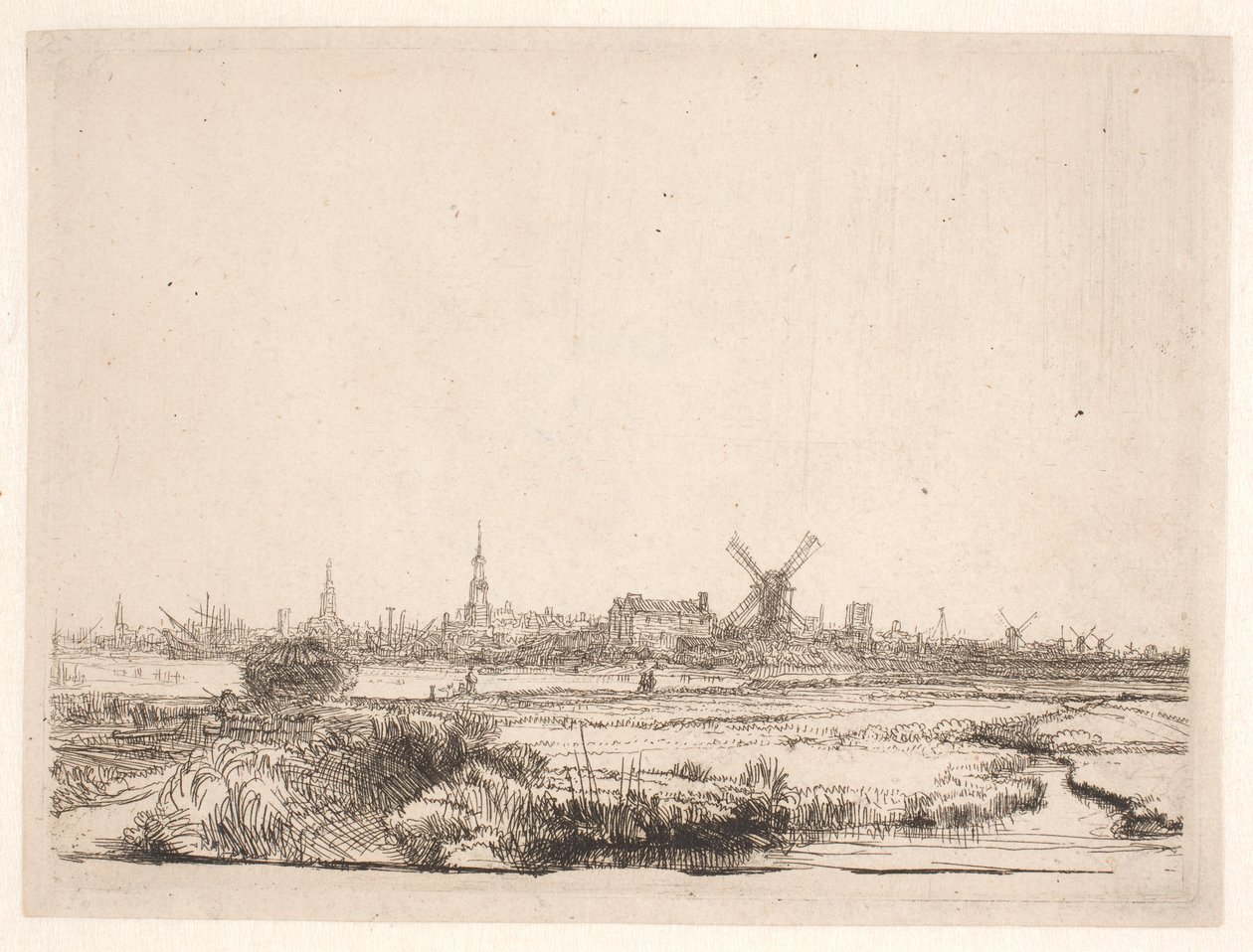 Vista para Amsterdã de Rembrandt van Rijn