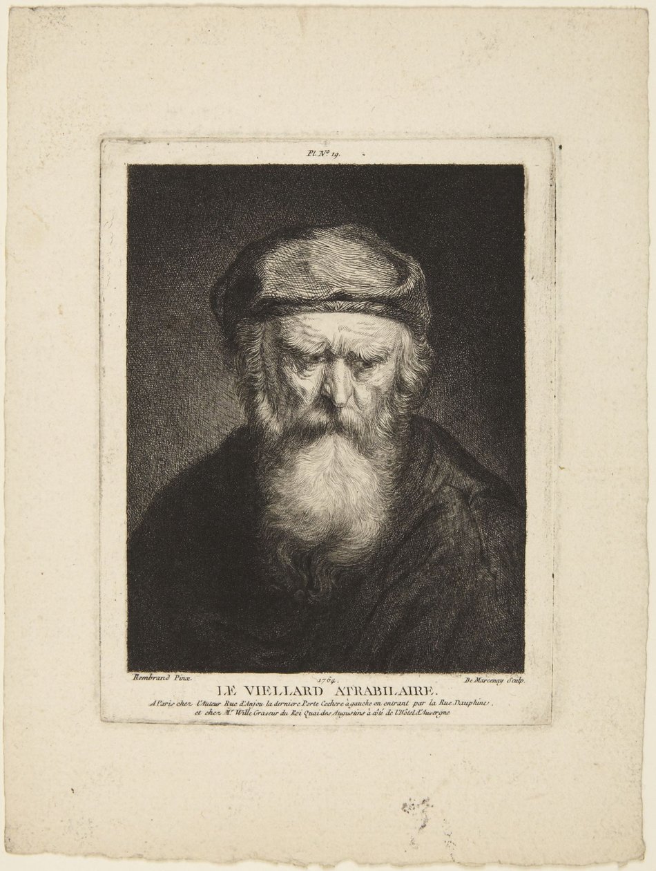 Velho atrabilioso de Rembrandt van Rijn