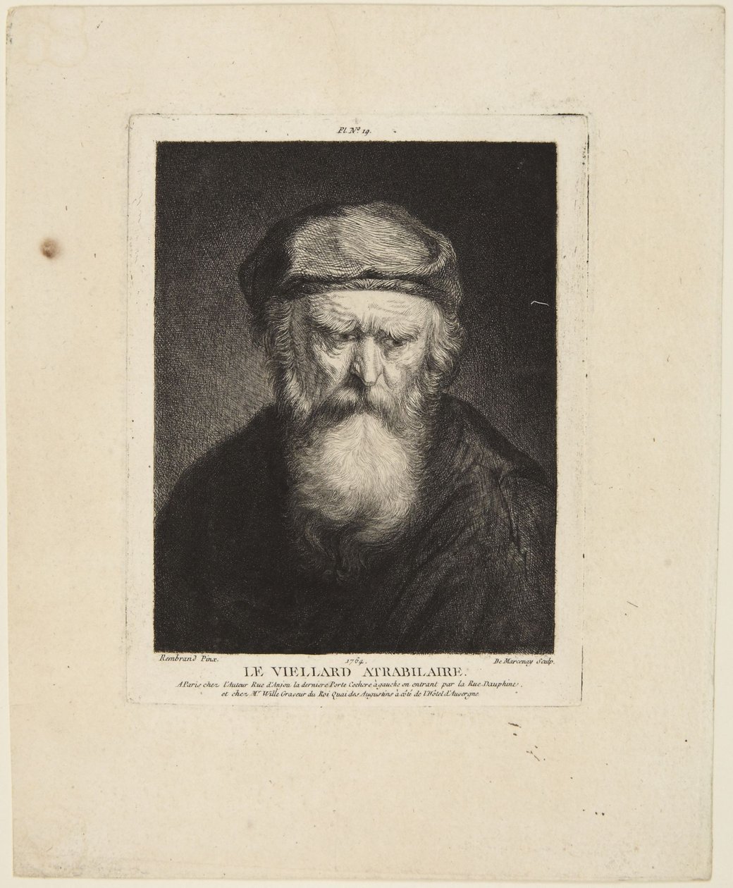 Velho atrabiliário de Rembrandt van Rijn