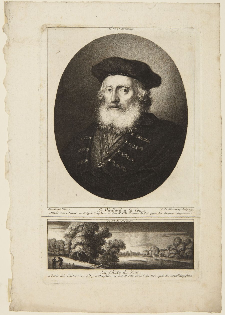 Velho com barrete de Rembrandt van Rijn