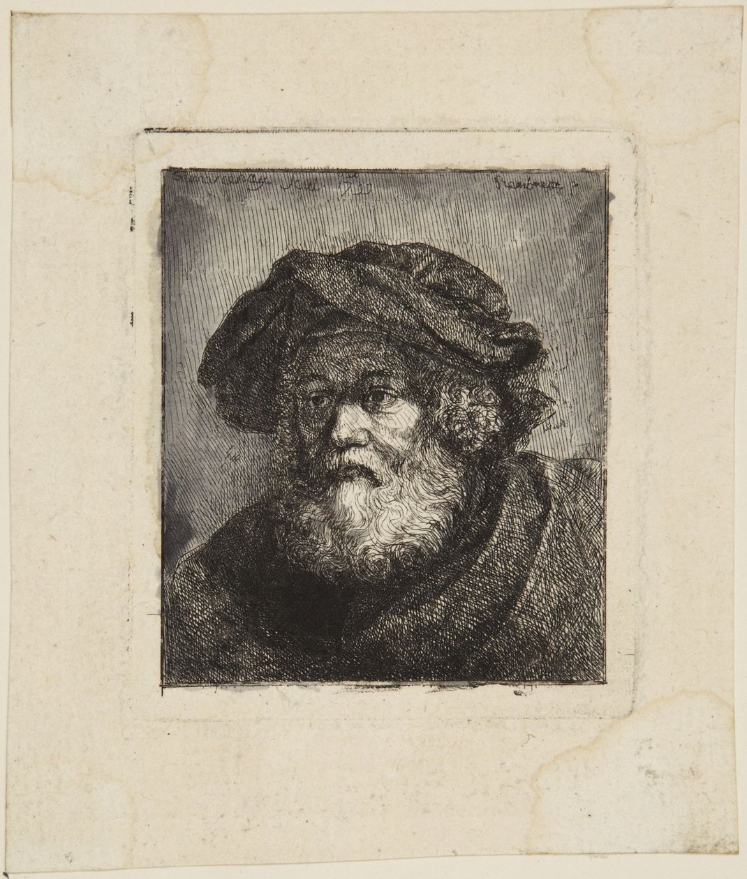 Velho com barrete de Rembrandt van Rijn