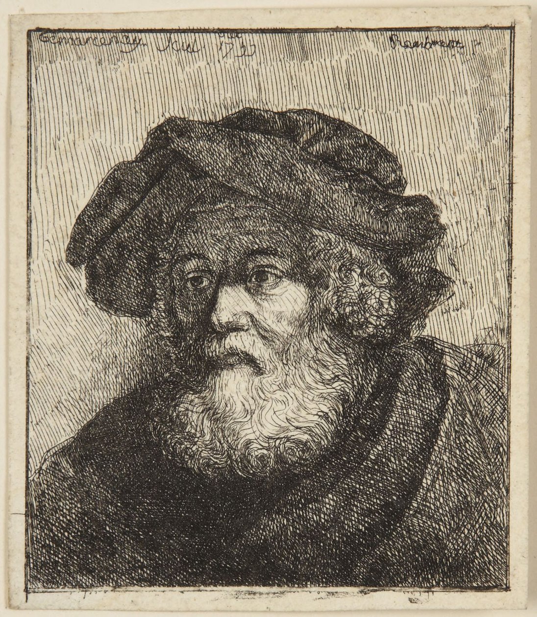 Velho com barrete de Rembrandt van Rijn