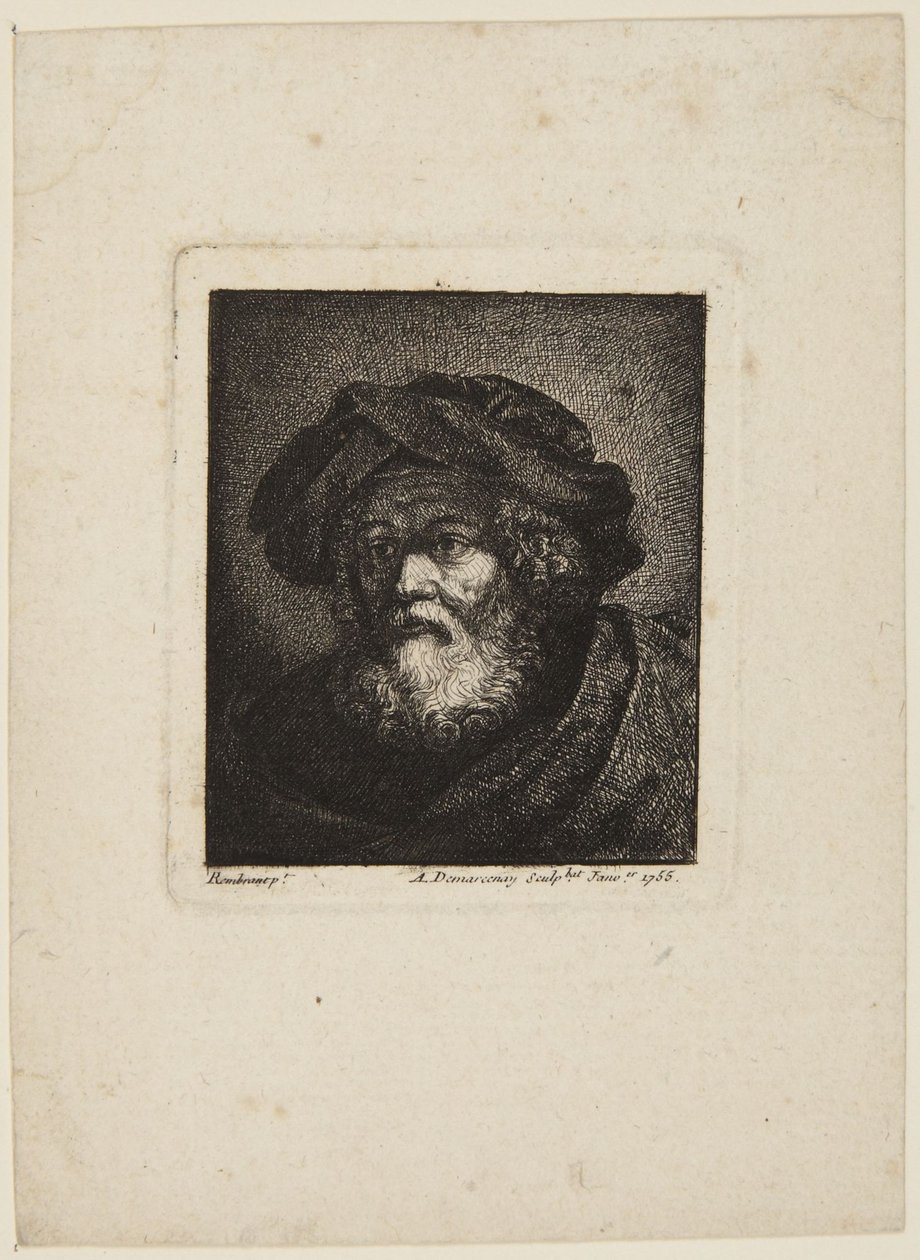 Velho com gorro de Rembrandt van Rijn