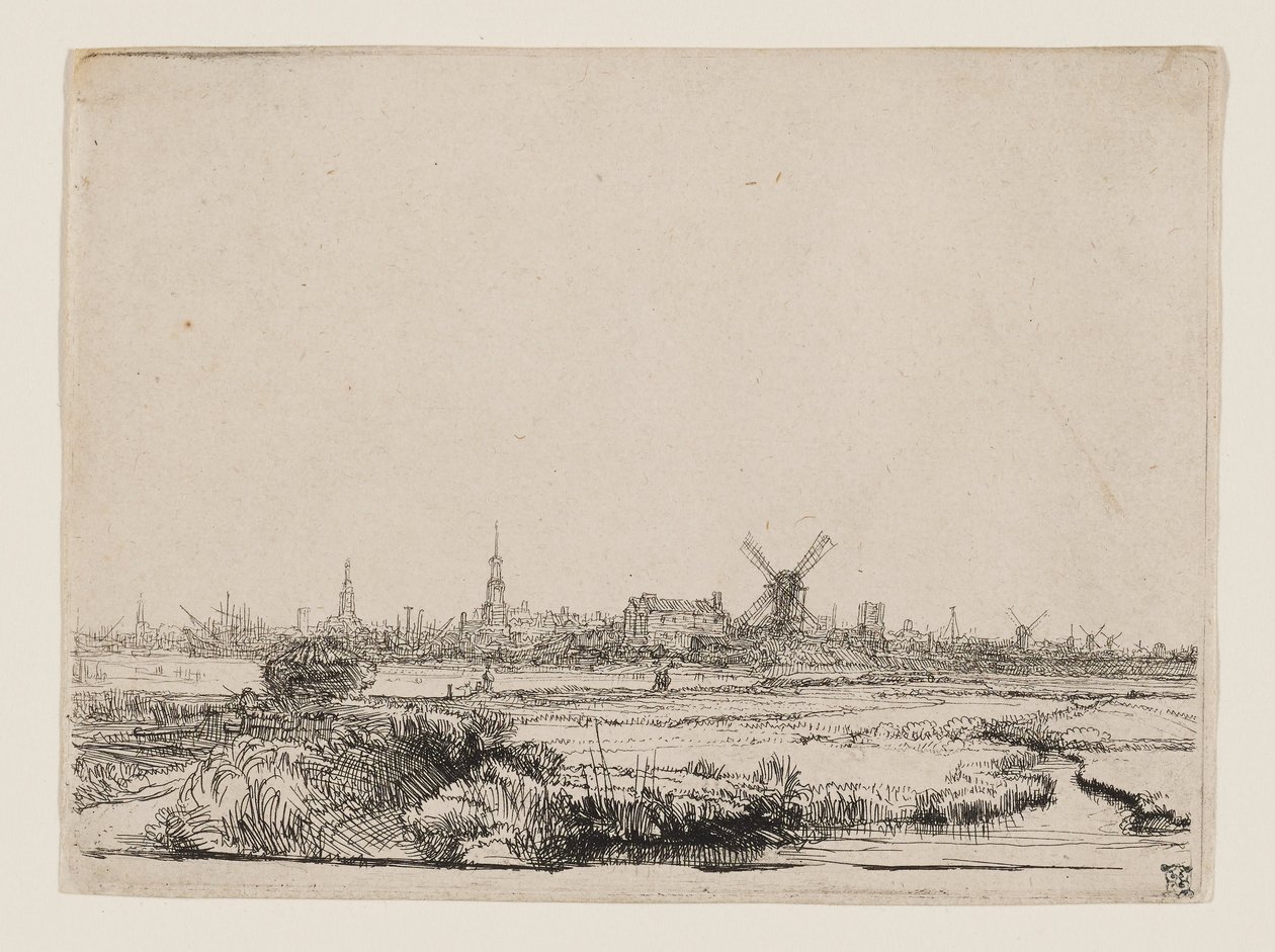 Vista de Amesterdão de Rembrandt van Rijn