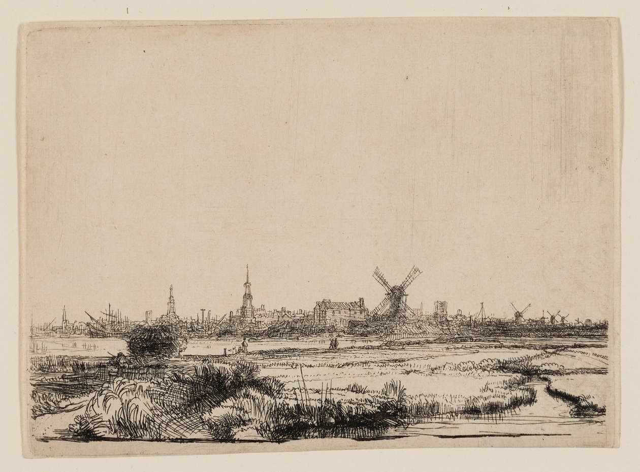 Vista de Amsterdã do Kadijk de Rembrandt van Rijn