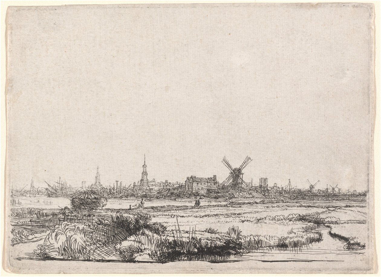 Vista de Amsterdã do noroeste de Rembrandt van Rijn