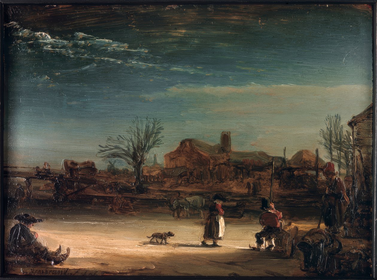 paisagem de inverno de Rembrandt van Rijn