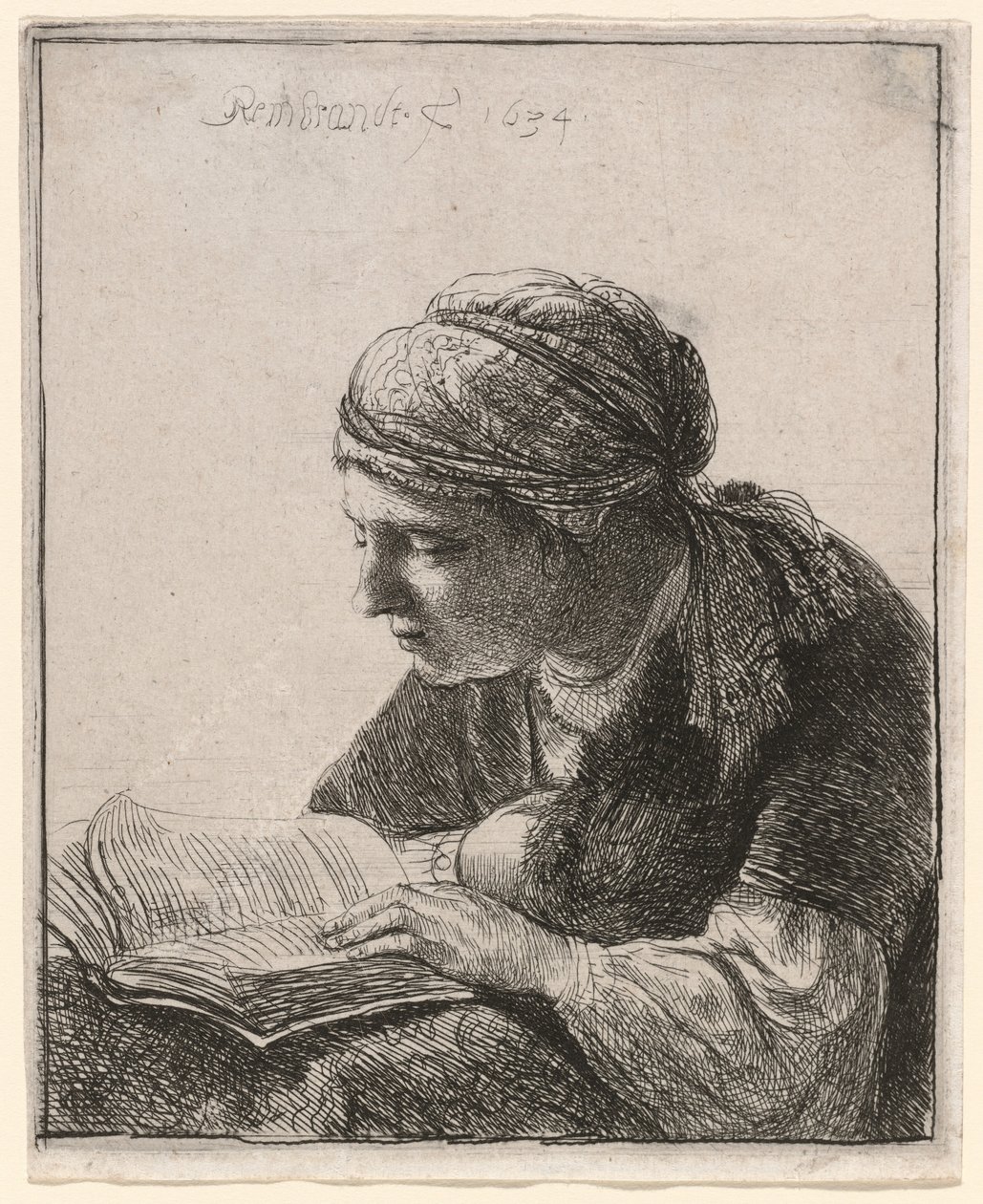 Mulher lendo de Rembrandt van Rijn