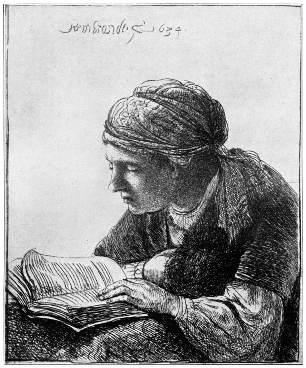Woman Reading, 1634, 1912. de Rembrandt van Rijn