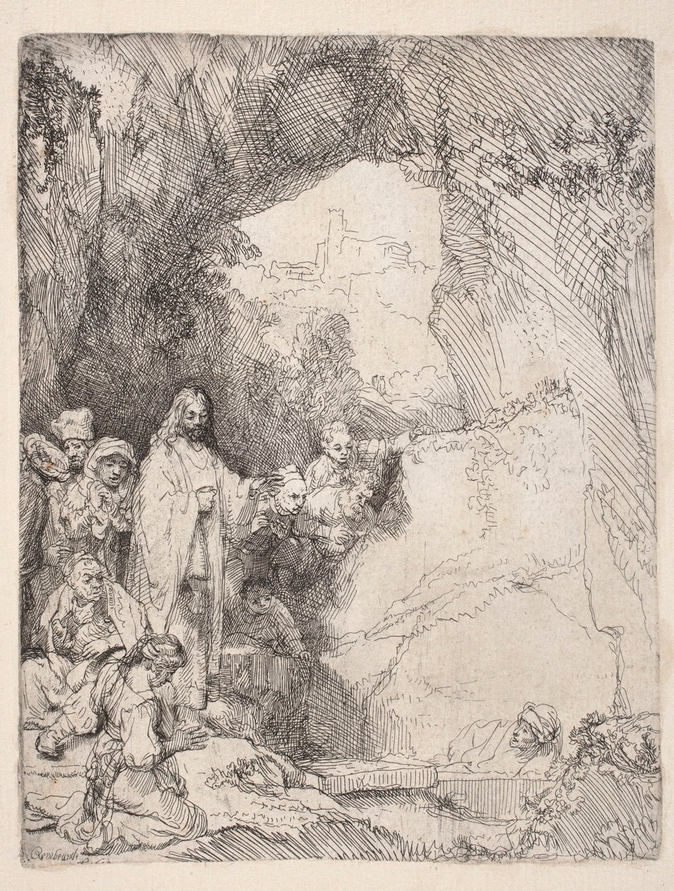 A Ressurreição de Lázaro (Plaqueta) de Rembrandt van Rijn