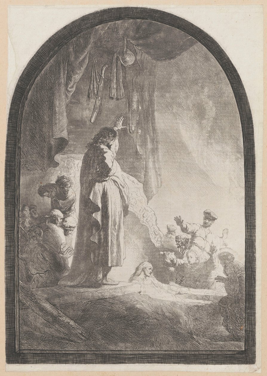 A Ressurreição de Lázaro (pintura de grandes dimensões) de Rembrandt van Rijn