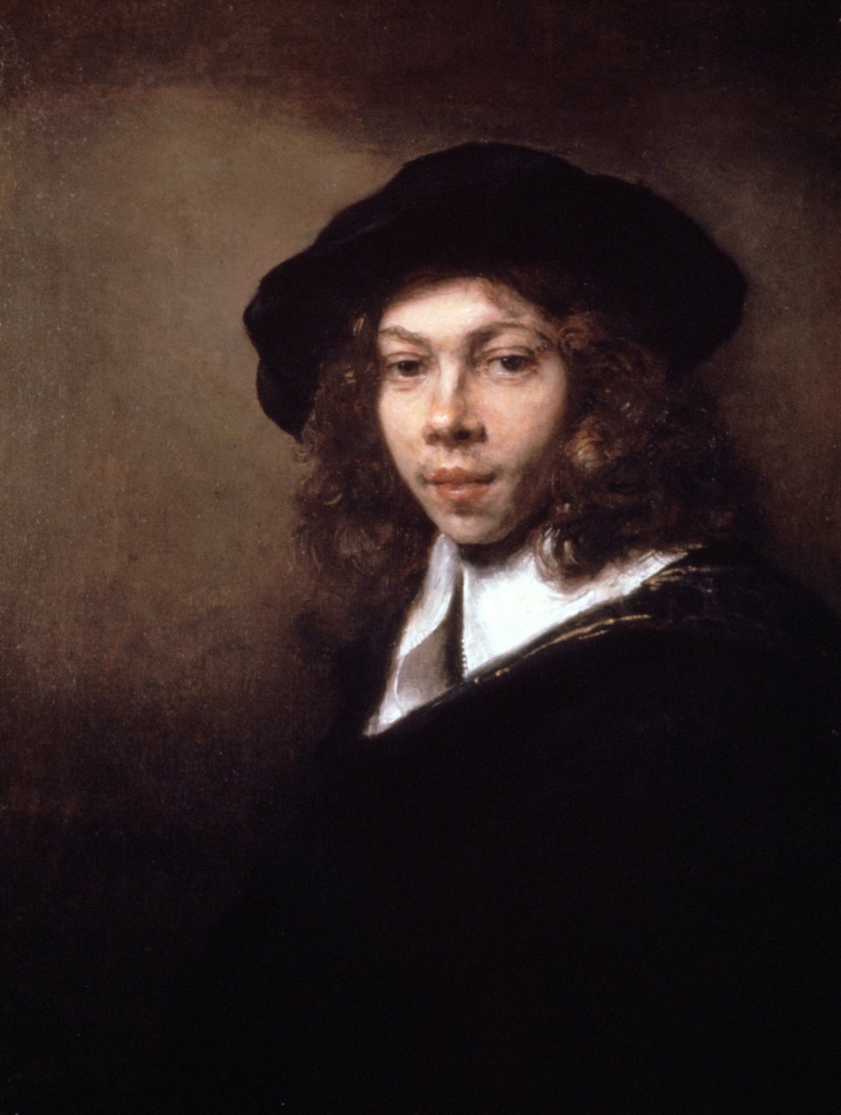 Juventude em um boné preto, 1666 de Rembrandt van Rijn