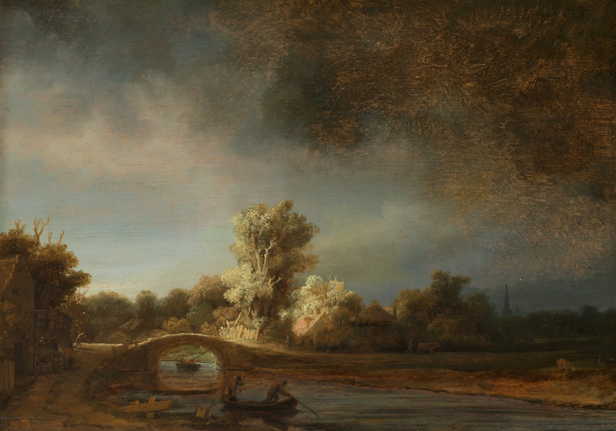 A ponte de pedra de Rembrandt van Rijn
