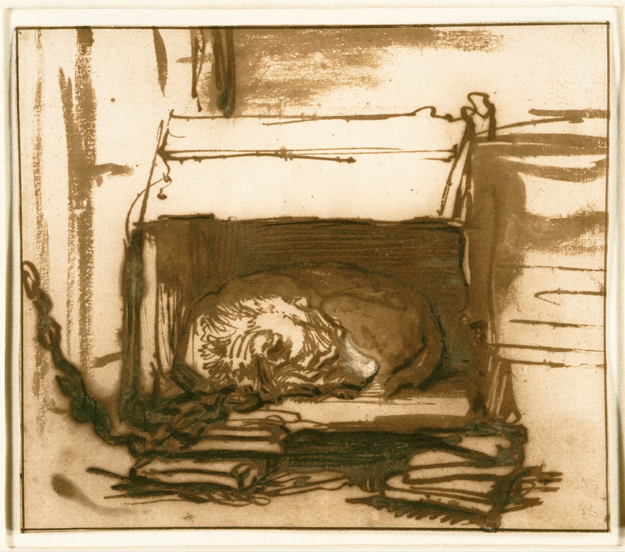 Cão de guarda adormecido de Rembrandt van Rijn