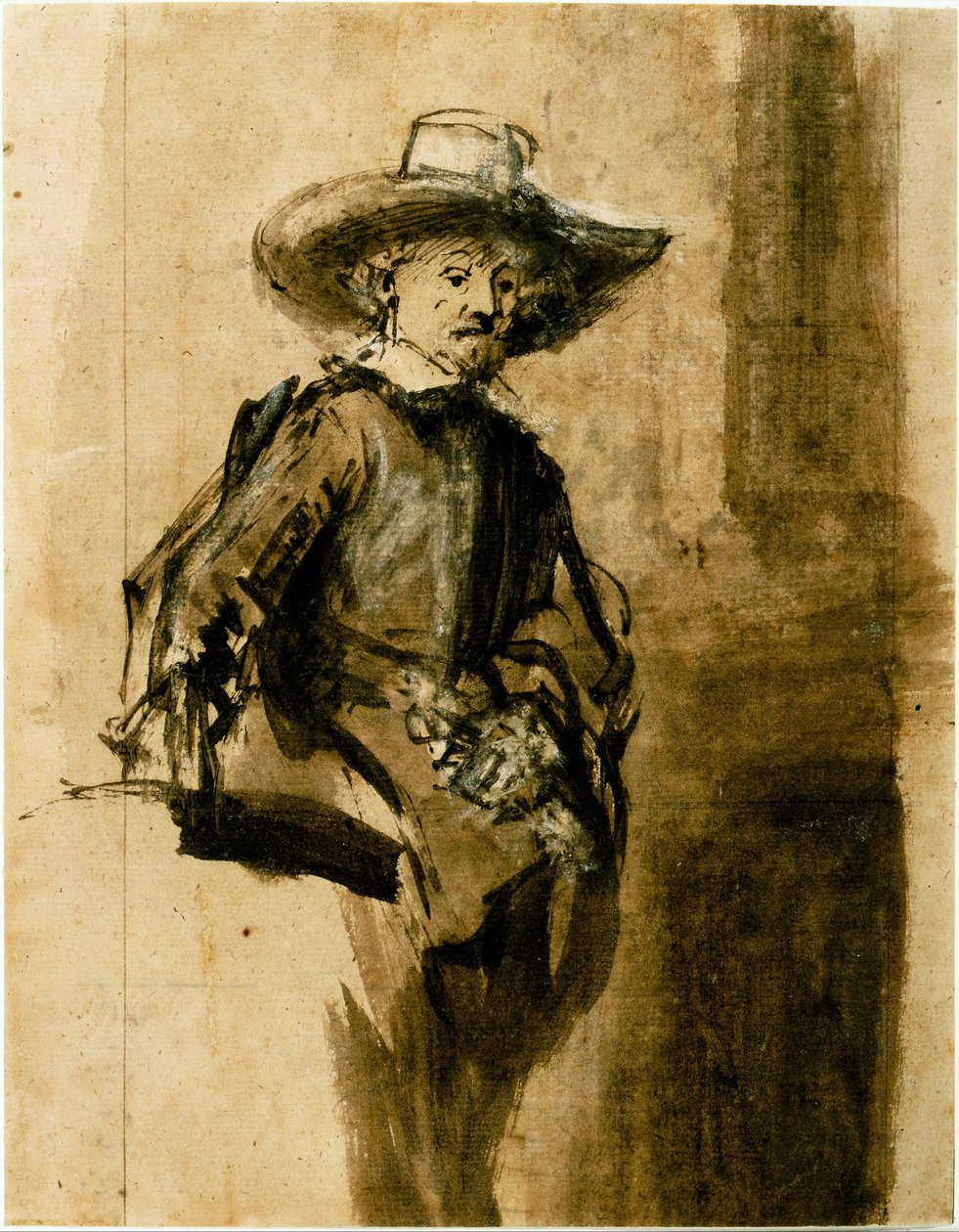 Estudo para um dos Syndics, Volkert Jansz. de Rembrandt van Rijn