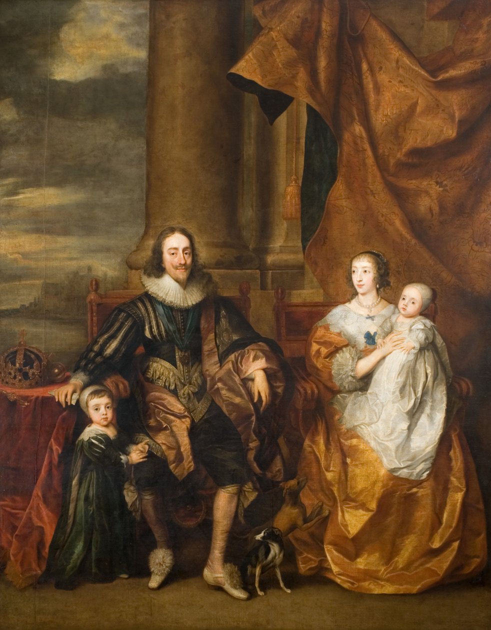 Retrato de Carlos I e sua família, século XVII. de Remee van Leemput