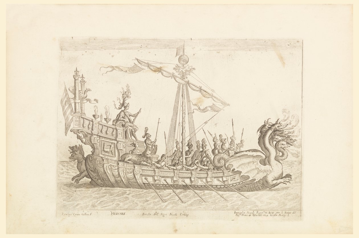 Hercole barca del Sig. Nicolo Cimenes, de Vasos dos Argonautas para a celebração do casamento de Cosimo de