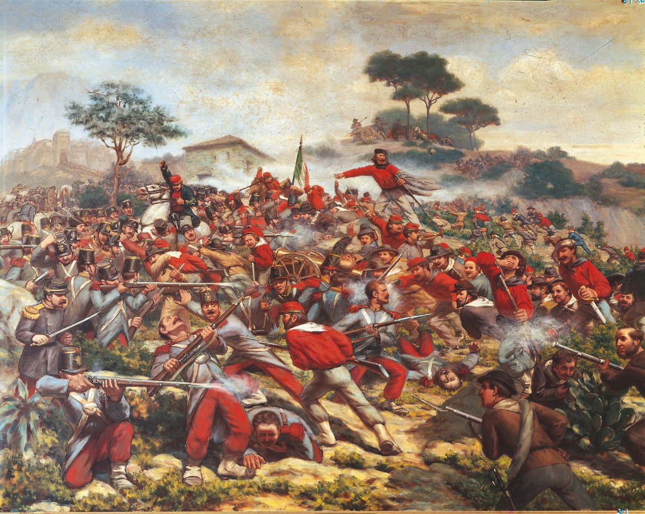 Giuseppe Garibaldi na Batalha de Calatafimi de Remigio Legat