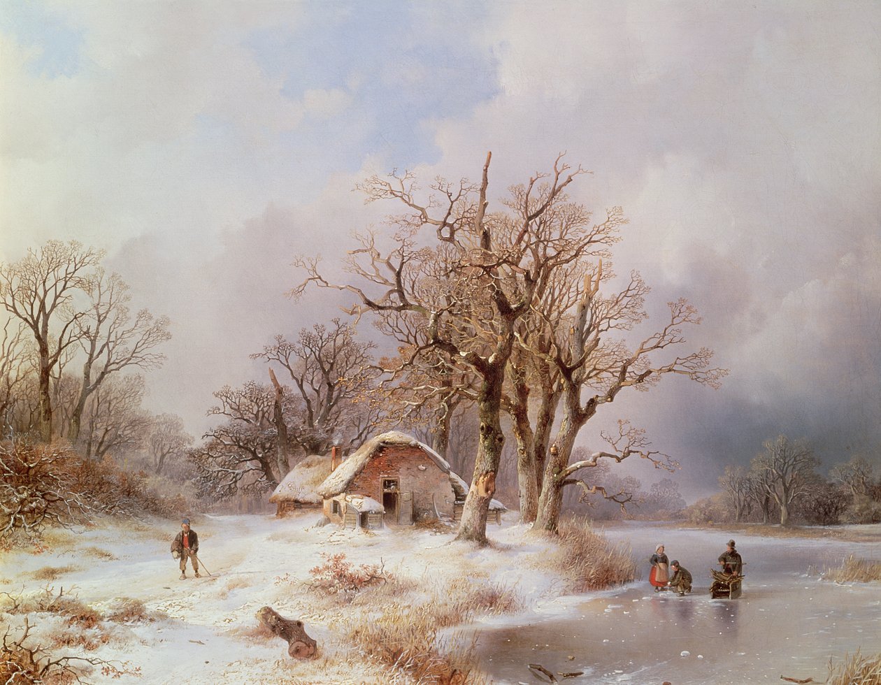 Paisagem de inverno (óleo) de Remigius Adrianus Haanen