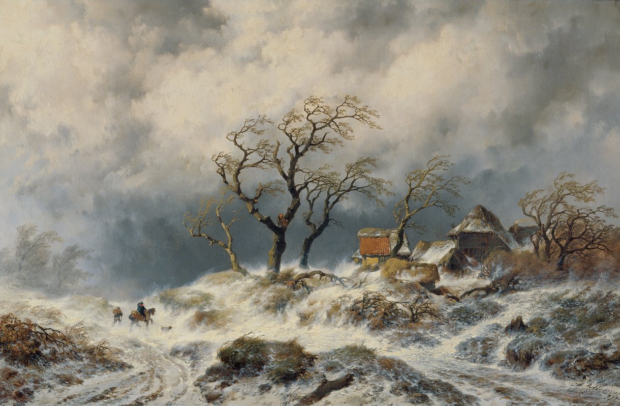 Paisagem de Inverno holandesa (neve) de Remigius Adrianus van Haanen