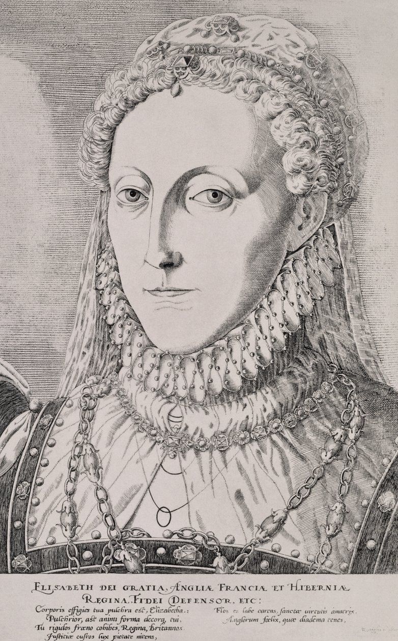 Rainha Elizabeth I (1533-1603), c.1572-75 de Remigius Hogenbergh