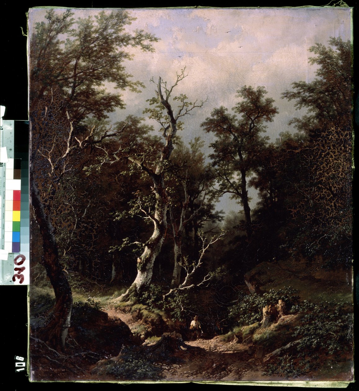 Paysage de foret (paisagem da floresta). Pintura de Remigius Adrianus van Haanen (Remy ou Remi Adrien van Hannen de Remigius van Haanen