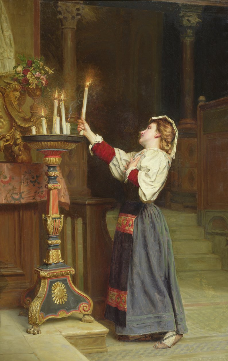 Menina com uma vela de 1908 de Remy Cogghe