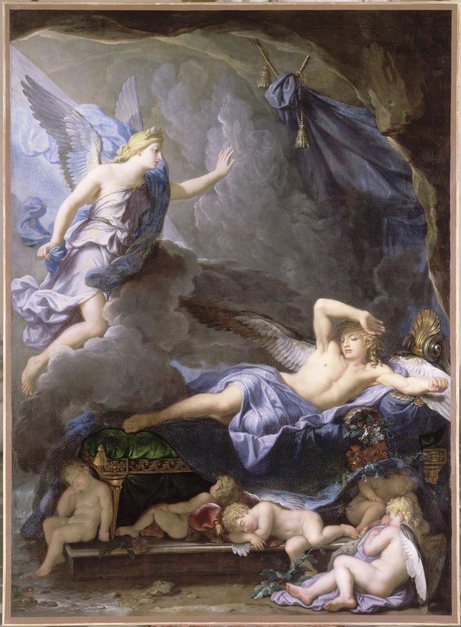 Morpheus acordando quando Iris se aproxima de René Antoine Houasse