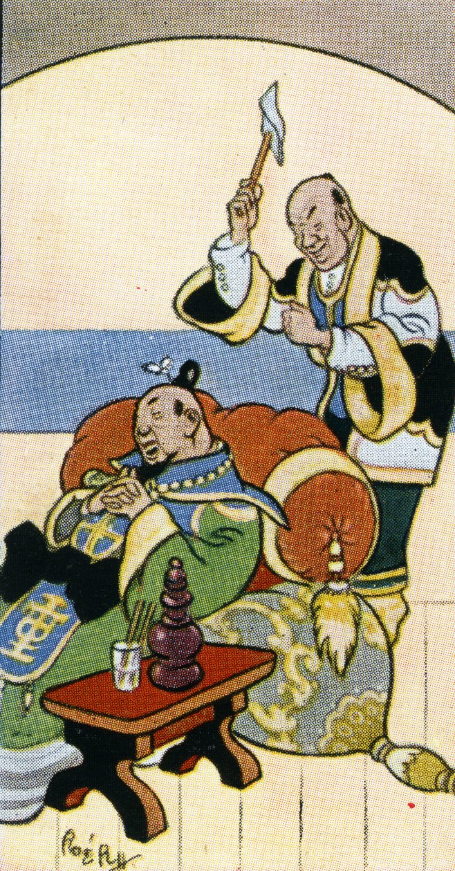 Não remova uma mosca da cabeça do seu amigo com um machado, 1932 de René Bull