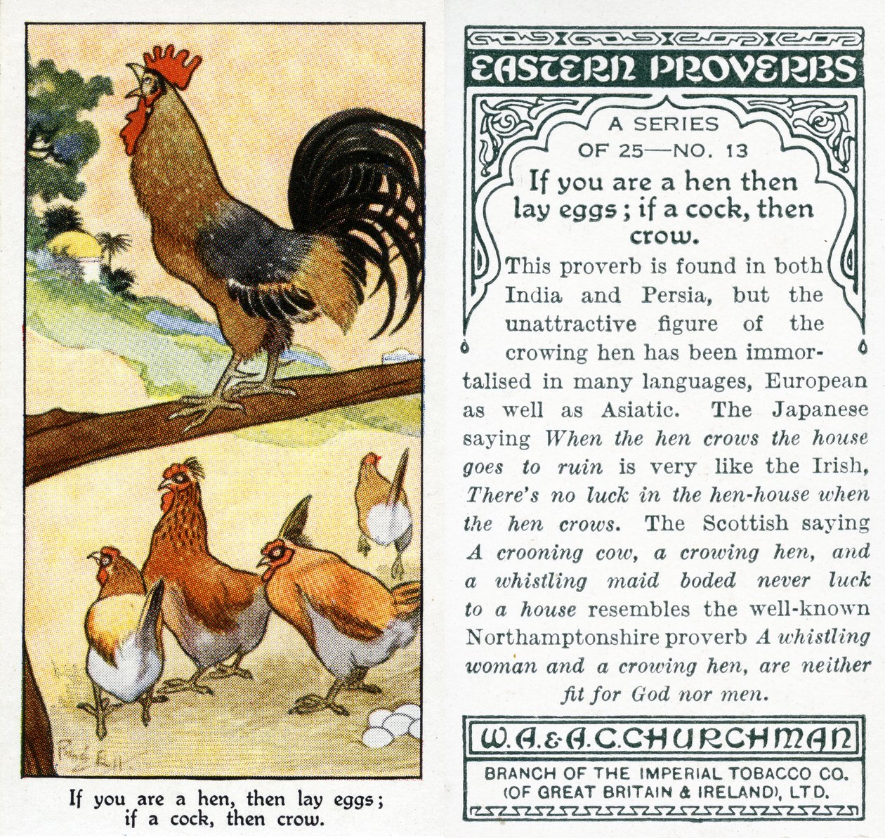 Se você é uma galinha, ponha ovos; se um galo, então corvo, 1931 (veja também 498192) de René Bull