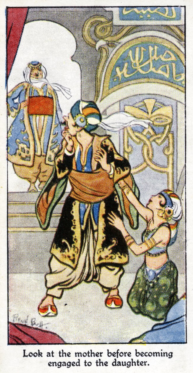 &39;Olhe para a mãe antes de se tornar noivo da filha, 1931 (veja também 498197) de René Bull
