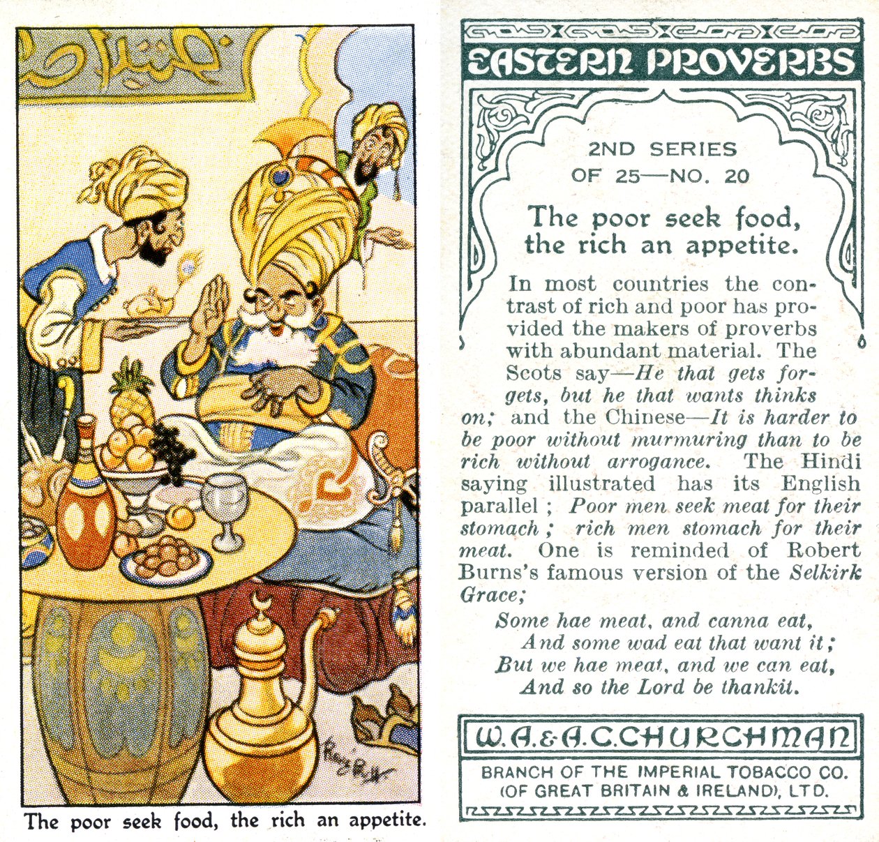 Os pobres procuram comida, os ricos um apetite, 1932 de René Bull