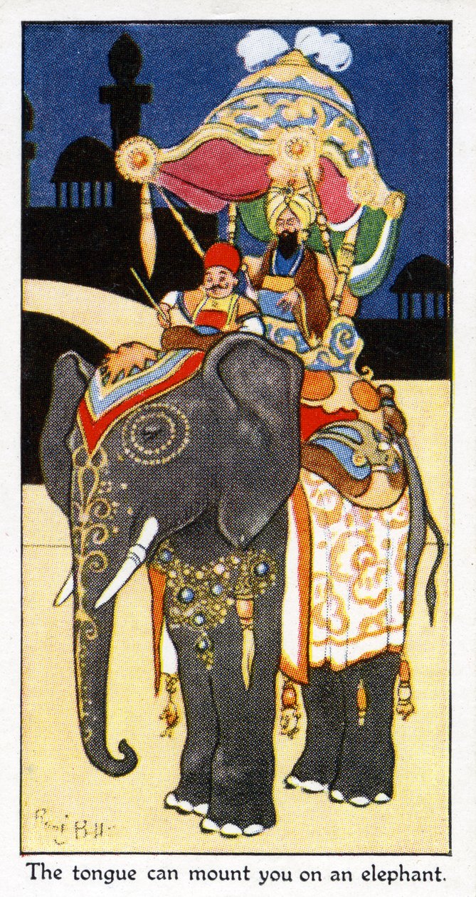 &39;A língua pode montar você em um elefante: a língua pode te decapitar&39;, 1931 (veja também 498214) de René Bull
