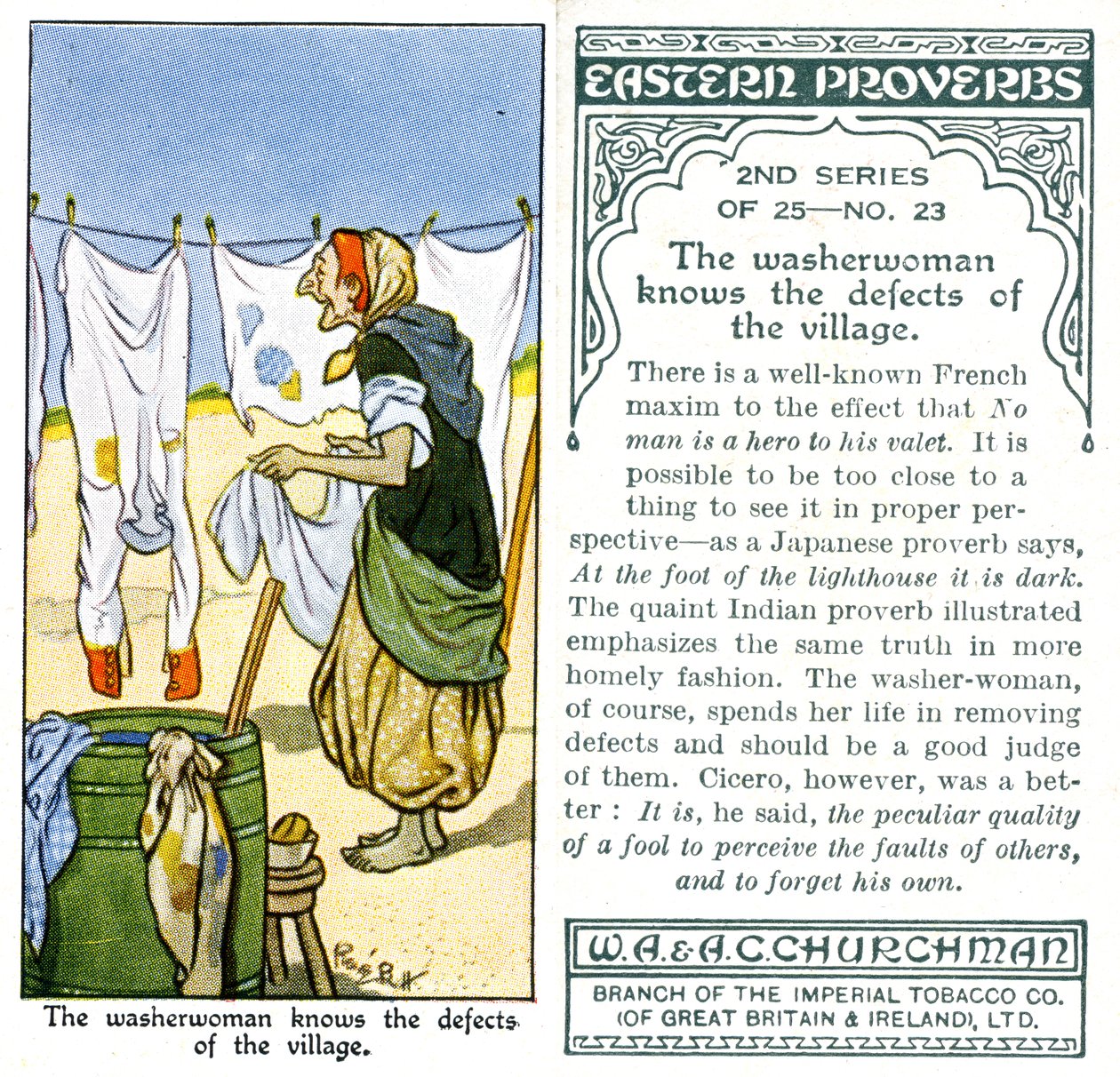 "A lavadeira conhece os defeitos da aldeia", 1932 de René Bull