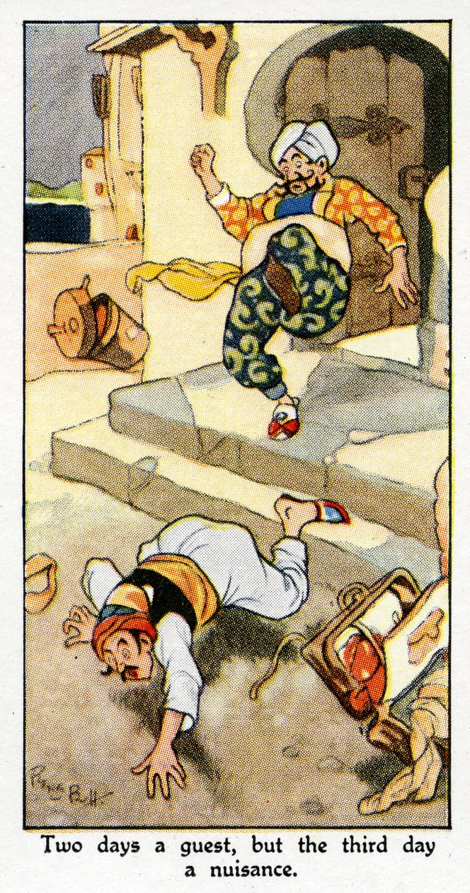 &39;Dois dias um convidado, mas o terceiro dia um incômodo&39;, 1931 (ver também 498199) de René Bull