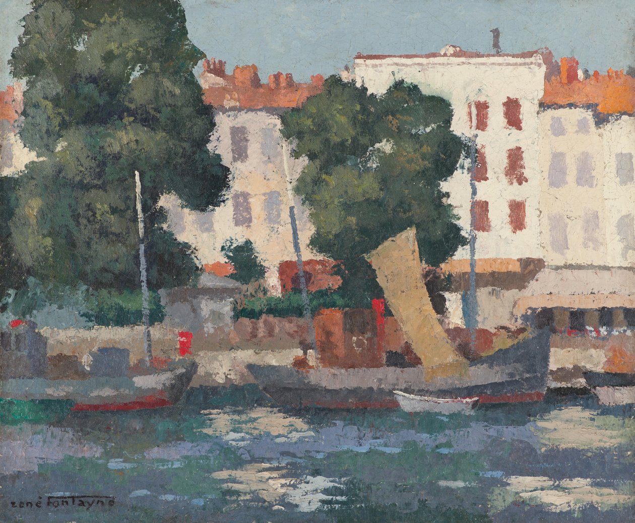 Le Quai des Dames (óleo sobre hessian) de René Fontayne