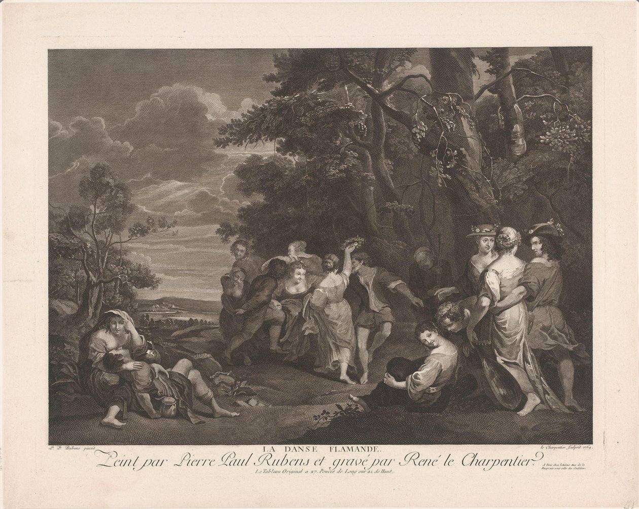Paisagem com figuras dançantes
La danse flamande (título sobre o objecto) de René Jacques Le Charpentier