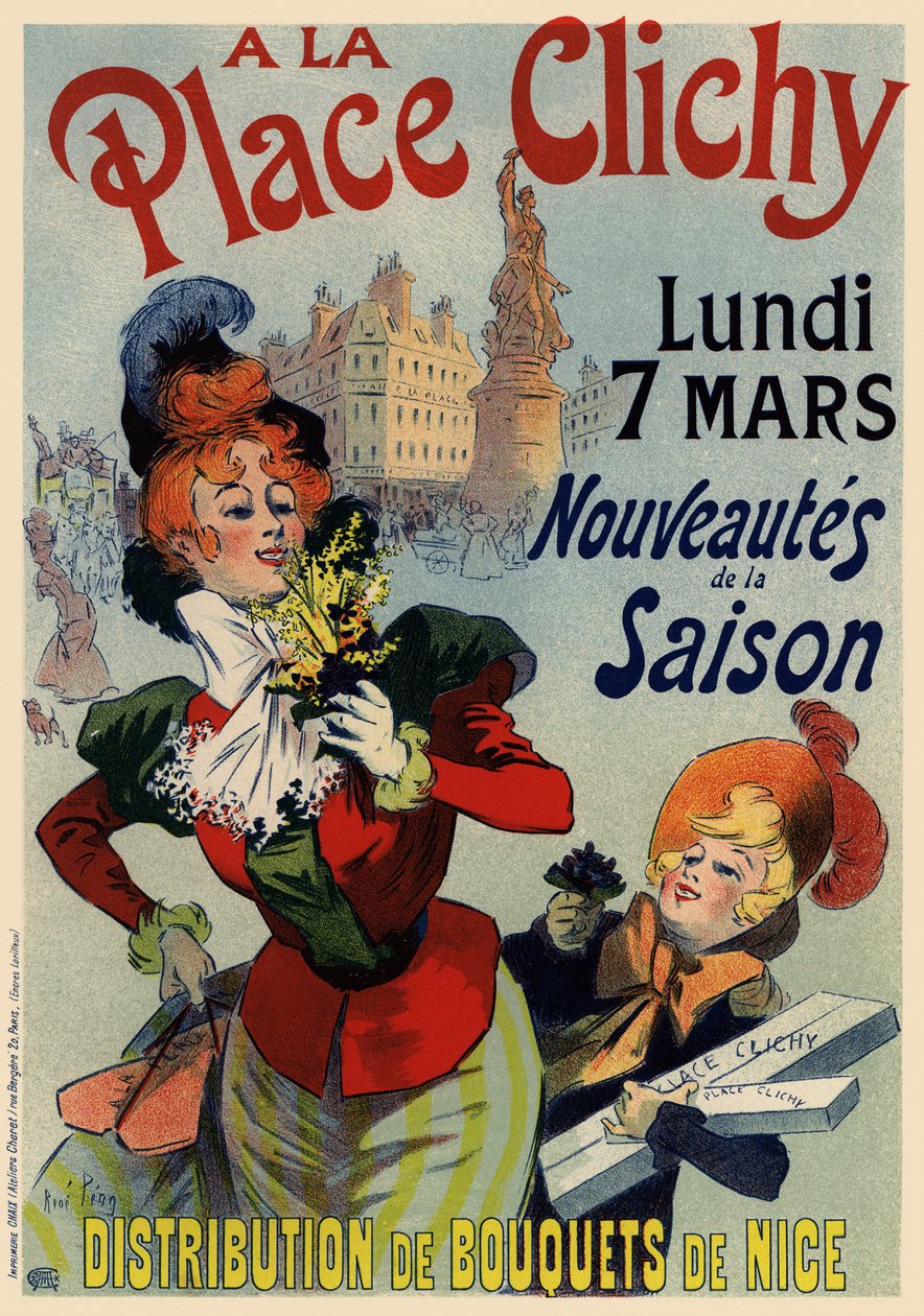 Pôster A la Place Clichy, década de 1890 de René Louis Péan