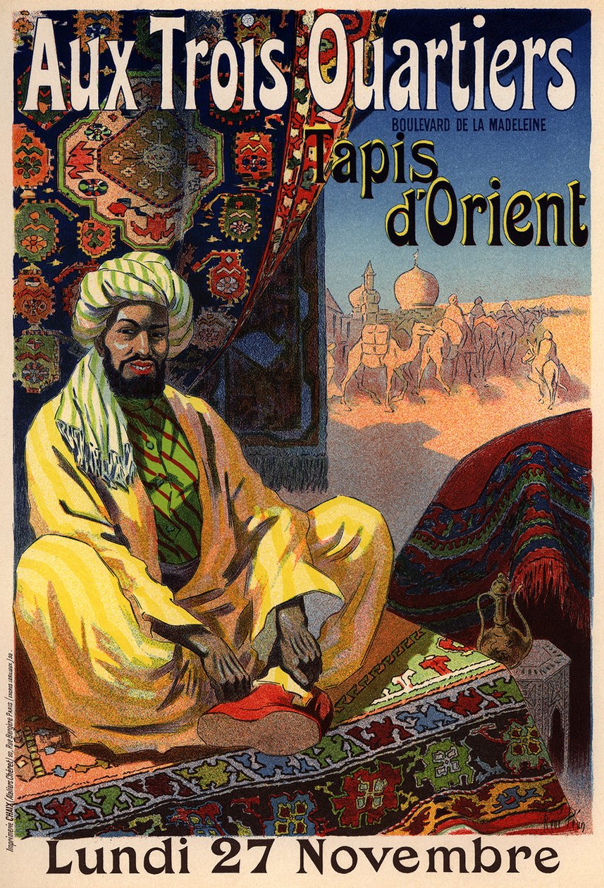 Três Quartos - Cartaz de Tapete Oriental, década de 1890 de René Louis Péan