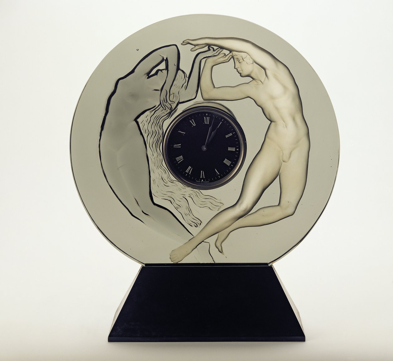 &39;Dia e Noite&39;, relógio de noite e dia (vidro cinzento fumado) de Rene Jules Lalique