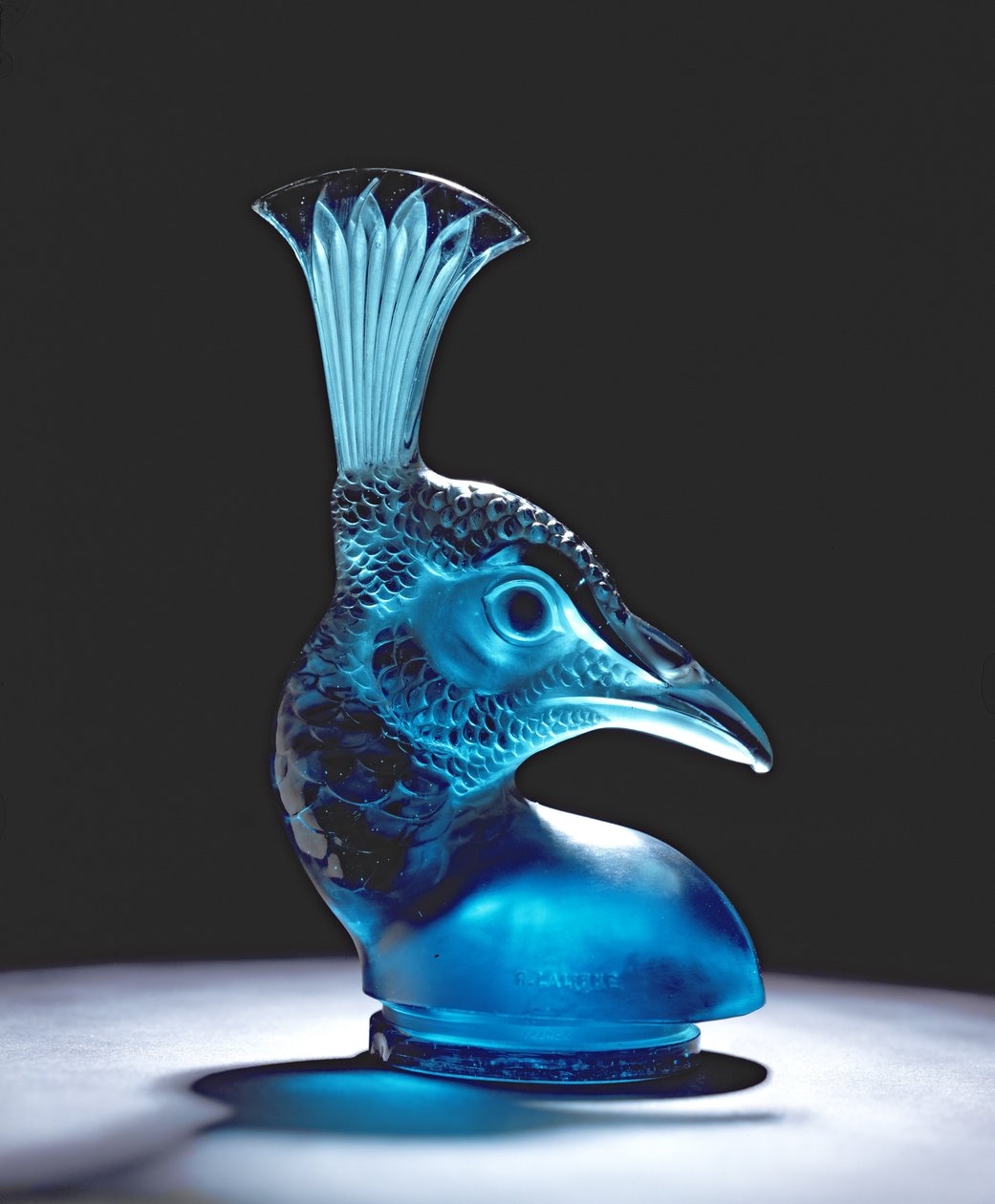 Rolha Turquesa Cabeça de Pavão (vidro) de Rene Jules Lalique