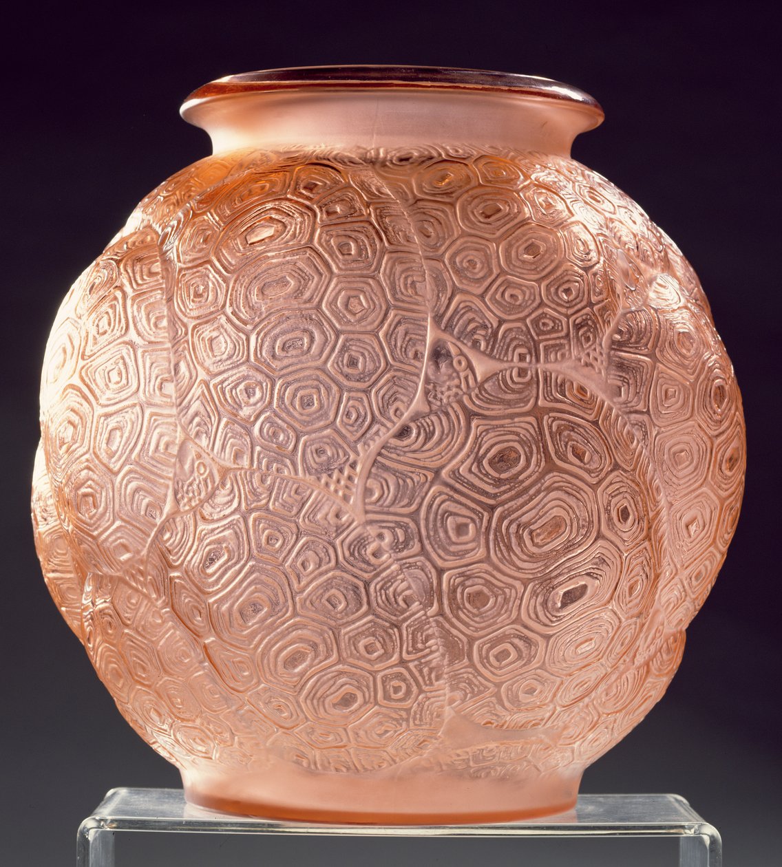 &39;Tortues&39;, vaso Alexandrite claro e fosco (vidro) de Rene Jules Lalique