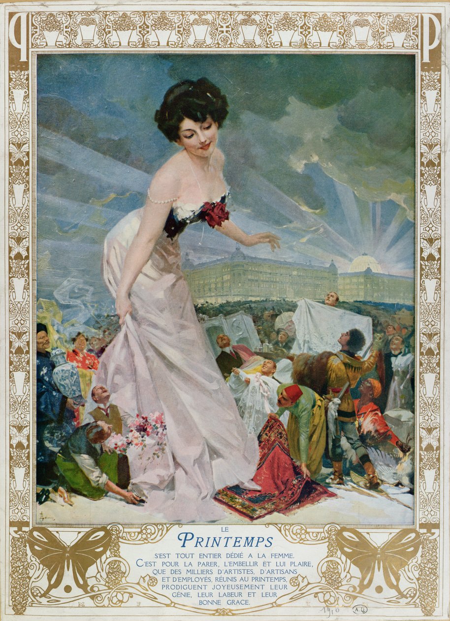 Anúncio para a loja de departamentos parisiense "Printemps", 1911 de Rene Lelong